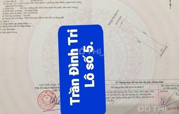 Bán đất đường Trần Đình Tri, Hòa Minh, Liên Chiểu, Đà Nẵng.