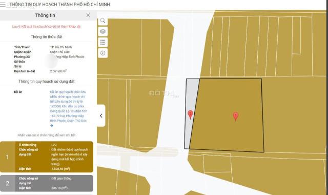 Cần bán lô đất lớn 2000m2 thổ cư, giá 23,8tr/m2 Hiệp Bình Phước, Thủ Đức. Lh: 0931834579