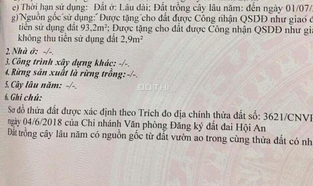 Giá sốc: Cần bán gấp lô đất 96m2; kiệt đường Duy Tân - P.Thanh Hà - TP.Hội An.