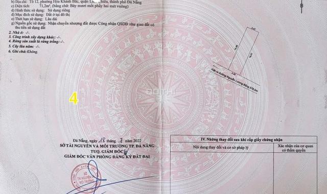 Bán đất kiệt Ô TÔ K82 Nguyễn Lương Bằng, Q. Liên Chiểu, TP Đà Nẵng