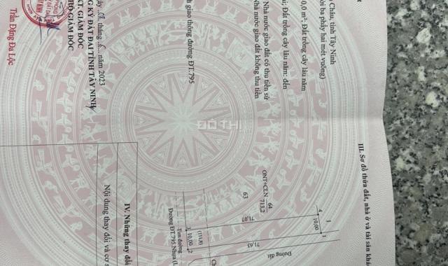 Chính chủ cần tiền gấp bán gấp lô Đất 2 mặt tiền đường ĐT 795
