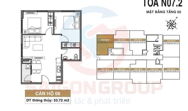 CĂN HỘ 2PN cuối cùng giá 1 tỷ64 nhận nhà dự án Golden Sunrise (N07) Sài Đồng, có hỗ trợ NH