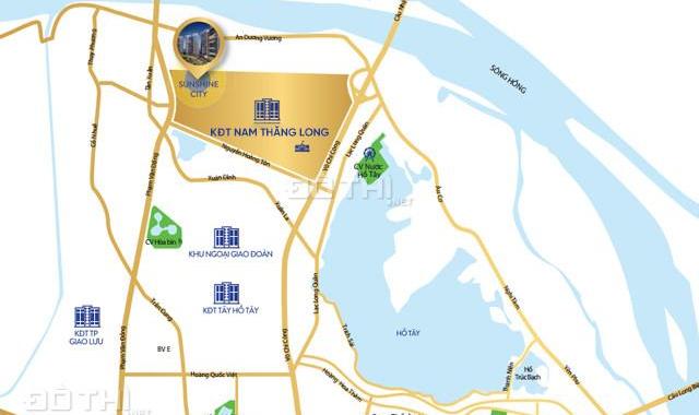 Cho thuê căn góc 3 phòng ngủ dự án Sunshine City, tầng trung, ban công hướng Nam