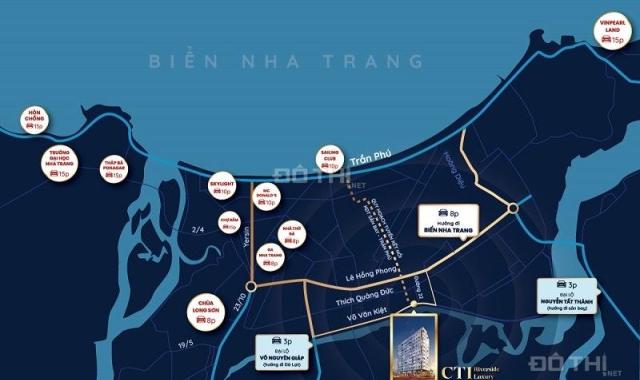 Căn hộ cao cấp CT1 Riverside Luxury 2PN-2WC, đầy đủ nội thất, tầng view thoáng.