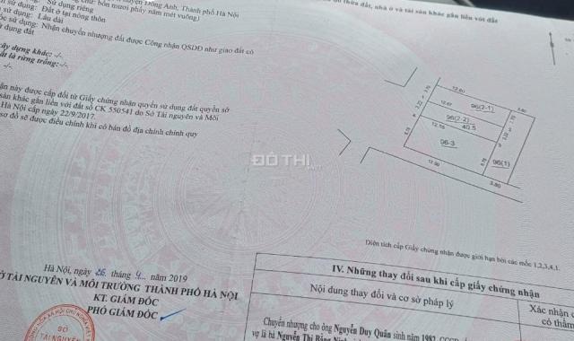 Chính chủ bán gấp đất Đông Anh dt 40,5m2 tại Vĩnh Thanh