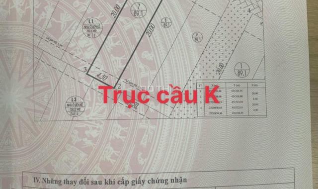 BÁN ĐẤT MẶT ĐƯỜNG CẦU K67,P.CAO XANH. DT:89.1M2,MT:4.5M KD TỐT !!!