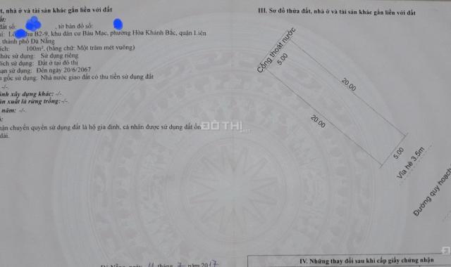 💥💥Bán đất mặt tiền đường 7m5 Bàu mạc 19,  Liên Chiểu. DT: 100 m2.