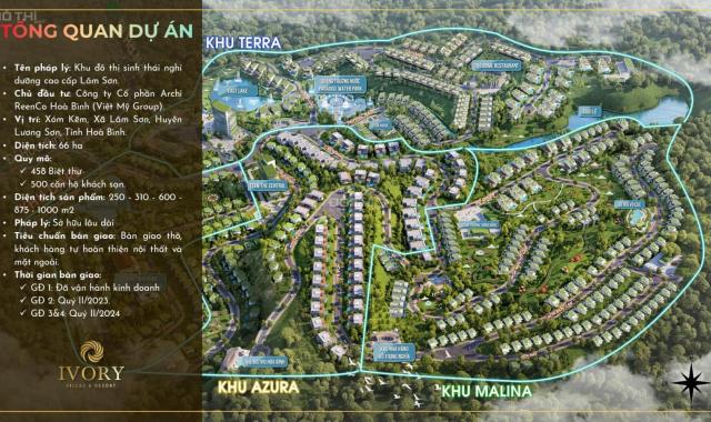 Bán nhà biệt thự, liền kề tại Dự án Ivory Villas & Resort, Lương Sơn, Hòa Bình diện tích 215m2 giá 