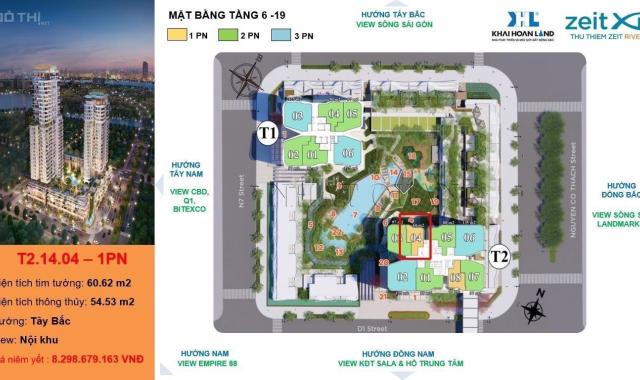 HOT! DUY NHẤT 1 CĂN LÚC NÀY, 1PN 60M2, ZEIT RIVER (GS), THỦ THIÊM, Q2