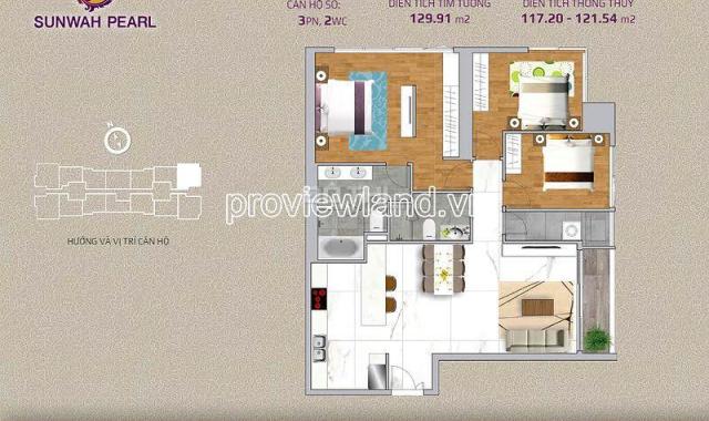 Căn hộ bán tại Sunwah Pearl Bình Thạnh có diện tích 130m2, 3PN, view sông