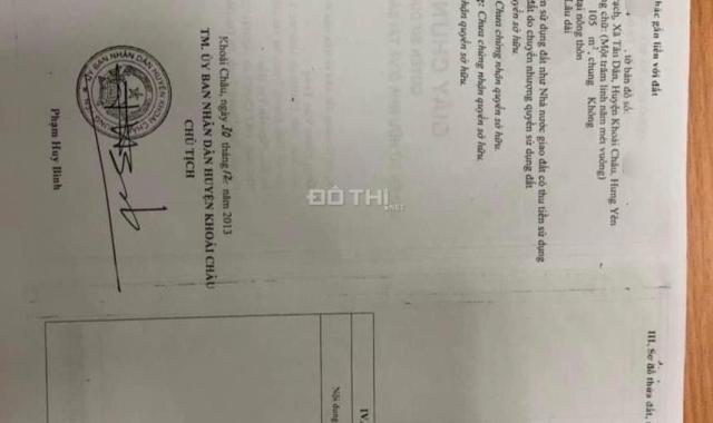 Bán 100m2  Dương Trạch, Tân Dân, Khoái Châu. Đường 5m thông  Lh;0916600248.