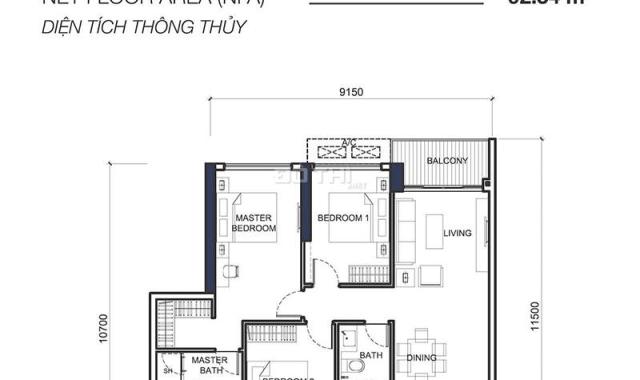 Cho thuê gấp căn hộ Q2 Fraser Thảo Điền, 100m2, 3PN, view sông, không nội thất