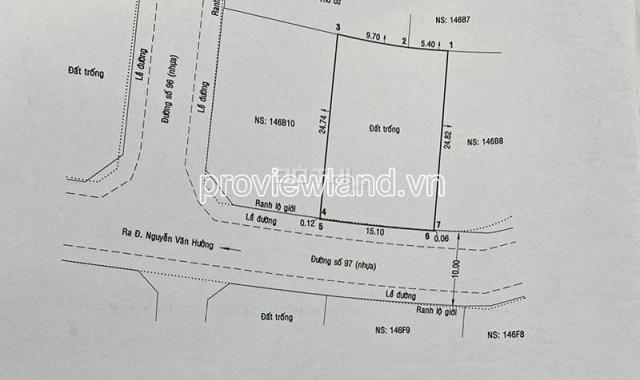 Bán đất nền Nguyễn Văn Hưởng, khu Compound, gần sông, 15x25m đất, với 260tr/m2