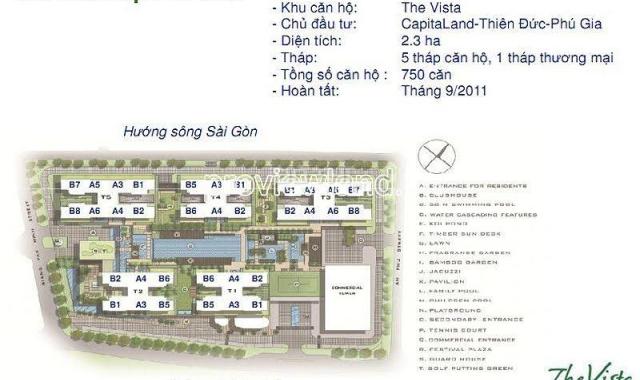 Bán căn hộ The Vista An Phú, view sông, tầng trung, 142m2, 3PN