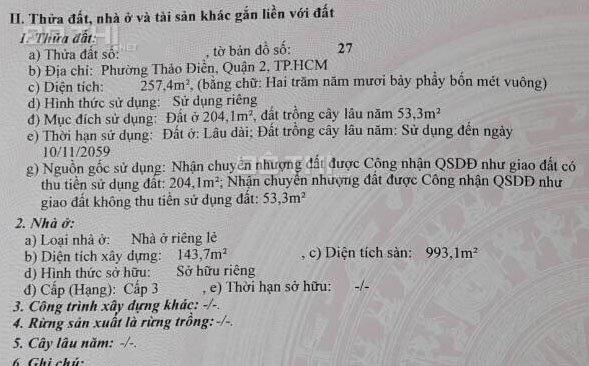 Bán tòa nhà CHDV đường số 43, Thảo Điền. Dt 257.4m2. Giá 65 tỷ. Lh 0903652452 Mr. Phú