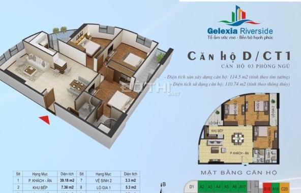 CHUNG CƯ GELEXIA, 885 TAM TRINH, CĂN GÓC, TÒA CT1, 107M, NHỈNH 3 TỶ