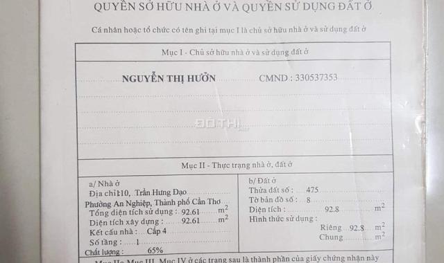 Bán nhà trệt mặt tiền Trần Hưng Đạo (gần ngã 3 Lý Tự Trọng ) . Giá chỉ 11 tỷ