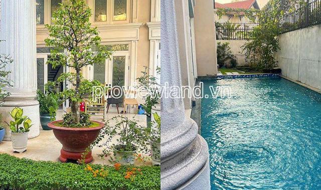 Cho thuê villa Thảo Điền khu Compound, 386m2 đất, 4 tầng, 4PN, hồ bơi + sân vườn