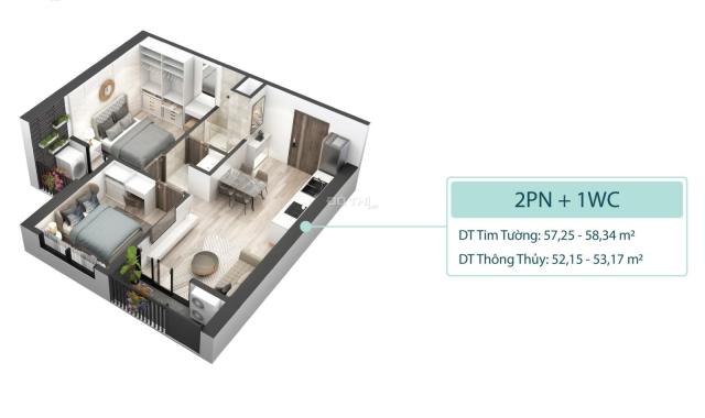 Bán căn hộ 2 ngủ, tòa SP, chung cư Sky Oasis Ecopark - Giá 1 tỷ 7*** bao sang tên