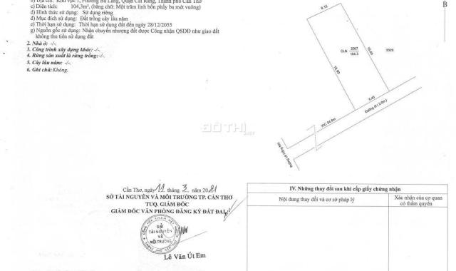 Chính Chủ Bán Đất Sổ Hồng Riêng Giá Rẻ Duy Nhất Tại Ba Láng-Cái Răng