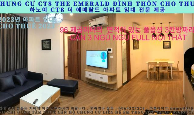 (Chung Cư Ct8 The Emerald Đình Thôn) Cho Thuê Căn 3 Ngủ Full Nội Thất Cao Cấp Giá Rất Tốt