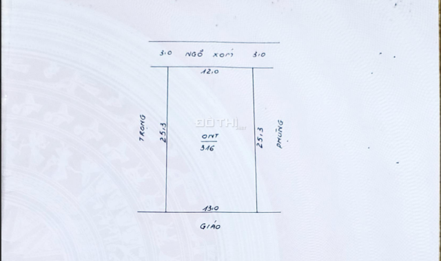 Bán đất tại Xã Hoàng Văn Thụ, Chương Mỹ, Hà Nội diện tích 316m2 giá 2 Tỷ