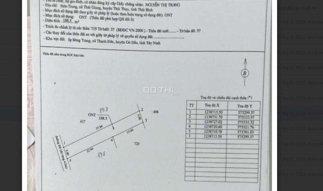 CHÍNH CHỦ BÁN GẤP ĐẤT Ở XÃ THẠNH ĐỨC GÒ DẦU SHR GIÁ 280TR