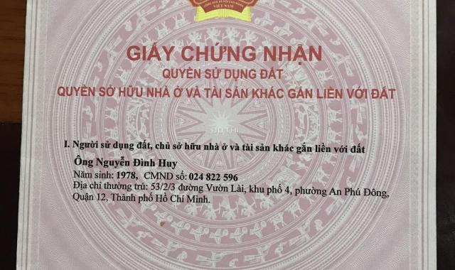 Bán nhà Quốc lộ 1A, Phường APĐ, Quận 12, diện tích 91.8m2, đang cho thuê 9tr/th