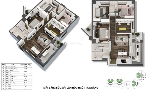 Em bán căn hộ 127.5 m2 tầng 9 dự án Tecco Garden