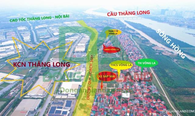 Bán đất mặt đường kinh doanh - đấu giá X2 Sáp Mai, Võng La, Đông Anh giá khởi điểm 40,5tr/m2