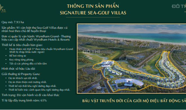 CHUYỂN NHƯỢNG CĂN VILLA  4PN  VIEW GOLF GẦN BIỂN - CÁCH SÂN BAY 1,5km GIÁ 31ty