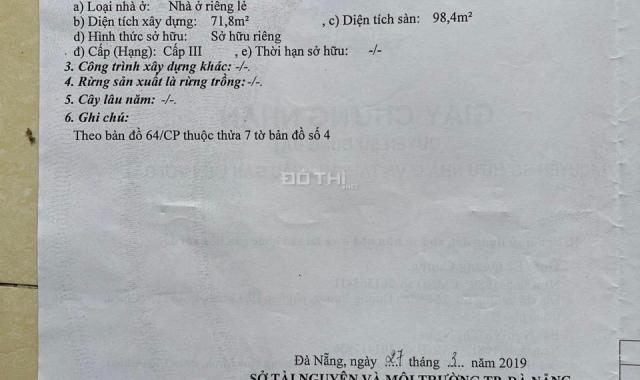 Cần tiền đầu năm bán gấp nhà MT Tôn Đản, Đà Nẵng