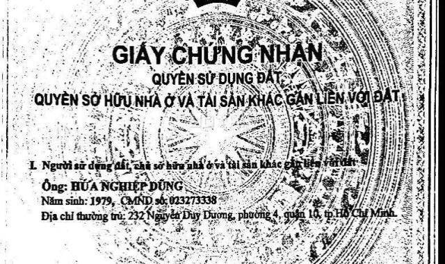 Chính chủ cần bán nhà 282/25 Ngô Gia Tự, P4, Q10