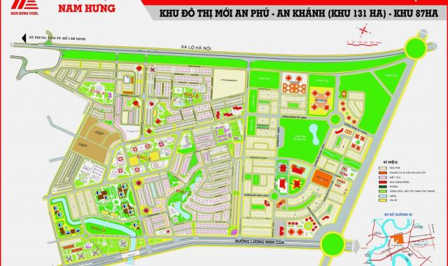 Bán đất Dự án An Phú - An Khánh, Mặt tiền đường Bùi tá hán Quận 2, diện tích 80m2 giá 14 Tỷ