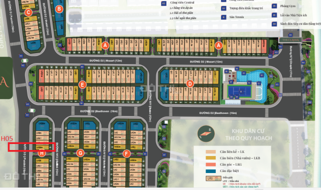 Căn H05 DT 7x20m – 2 mặt tiền đường 18m & 12m – The Classia Khang Điền – Mua trực tiếp Khang Điền