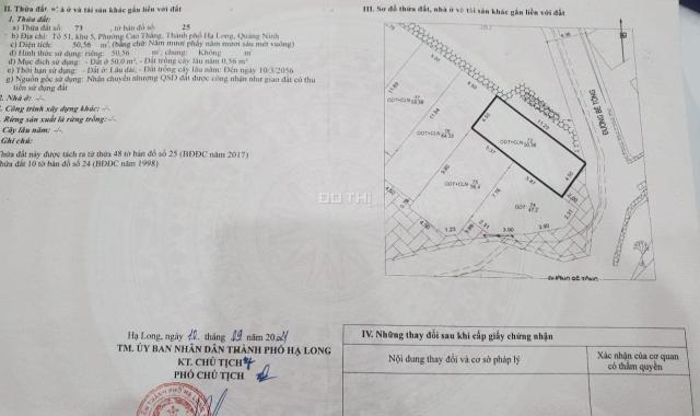 BÁN ĐẤT CẠNH CỔNG LIDECO GIÁ RẺ,P.CAO THẮNG. DT:50.56M2,MT:4.5M