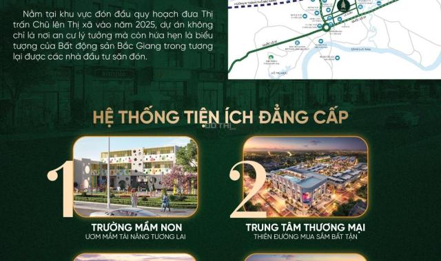 Bán đất nền dự án, đón sóng đầu tư BĐS, thị trấn Chũ lên thị xã vào 2025.