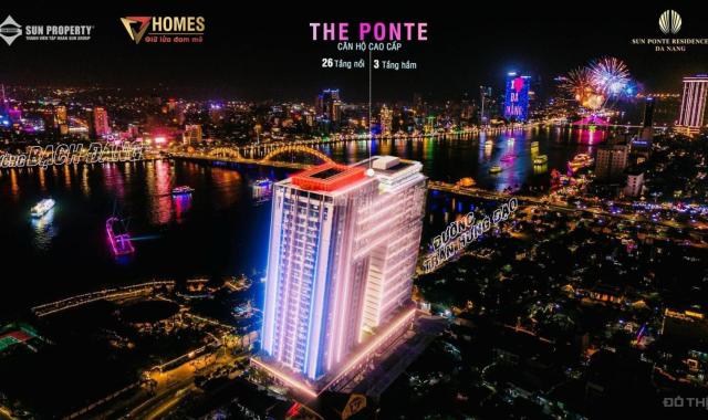 Căn Studio Sun Ponte tầng 12 view sông, căn đẹp, NH hỗ trợ 70%, 0% ls 30 tháng, sở hữu lâu dài