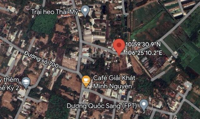 Bán đất Củ Chi, lô đất MT đường nhựa, dt 2818.7m2, có 253m thổ cư, xã Thái Mỹ.