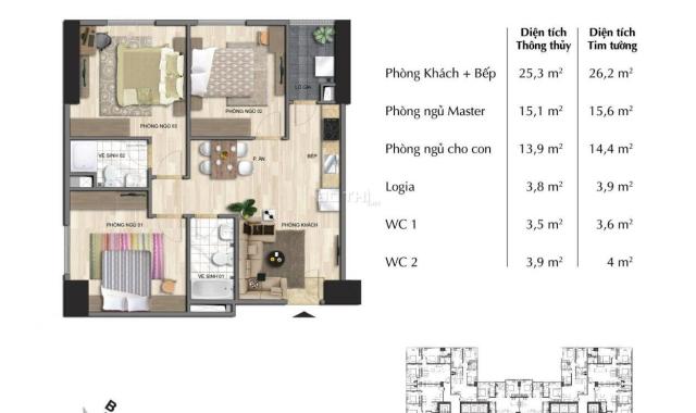 Duy nhất căn góc 3 PN 82m2 tầng cao view Sông Hồng chỉ 2.8 tỷ bao thuế phí LH 0909860283