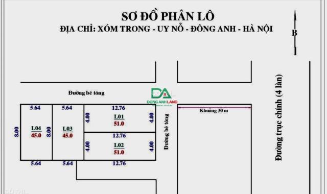 Bán đất phân lô chỉ hơn 2 tỷ tại Uy Nỗ Đông Anh gần đường Cao Lỗ