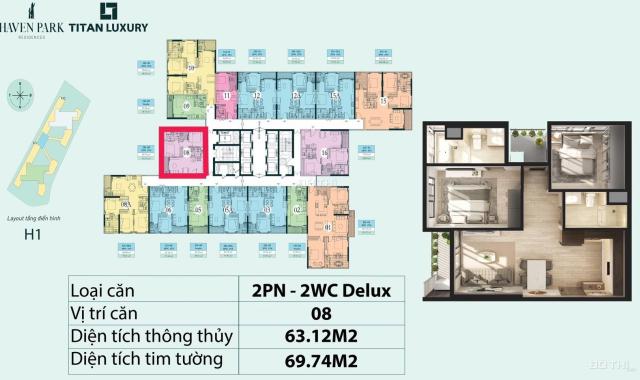 Bán căn hộ trục 16 , 68m2 sử dụng view đảo - chung cư Haven Park Ecopark - Giá chỉ 3 tỷ 0****