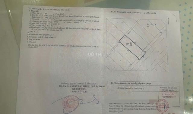 BÁN LÔ B11-26 KĐT CAO XANH,HÀ KHÁNH B. DT:243M2,MT:9M GIÁ RẺ !