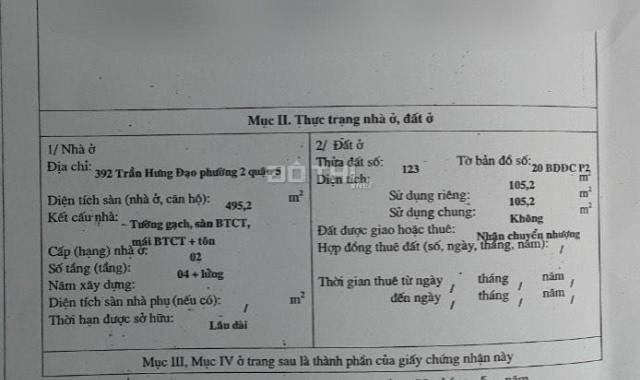 Bán nhà mặt tiền Trần Hưng Đạo Quận 5, Giáp Quận 1-HCM, Giá 52 Tỷ