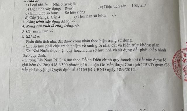 Bán nhà 2 tầng 318/19/38 Thống Nhất, P16, Gò Vấp gần chợ 9 tỷ TL