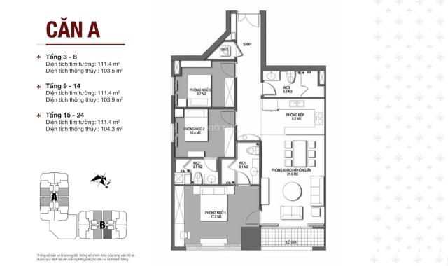 Bán căn hộ 3PN tại D'Le Roi Soleil, Tây Hồ, 103.9m² giá 12.2 tỷ - view sông Hồng tuyệt đẹp