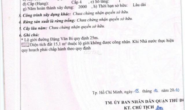 Bán nhà 184a Đặng Văn Bi, TP Thủ Đức 10x20m, 200m2, 2 tầng. Mặt tiền trung tâm TP Thủ Đức