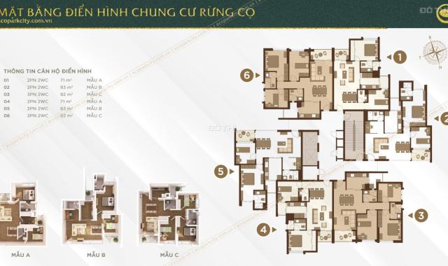 Bán căn hộ 3 ngủ , 92m2, View Vườn Tùng - Chung cư Rừng cọ , KĐT Ecopark - Giá 3 tỷ 5xxx