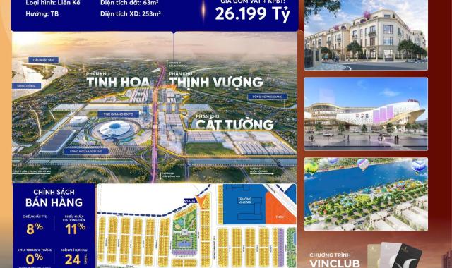 Bán nhà biệt thự, liền kề tại Dự án Vinhomes Cổ Loa, Đông Anh, Hà Nội diện tích 63m2 giá 270 Triệ