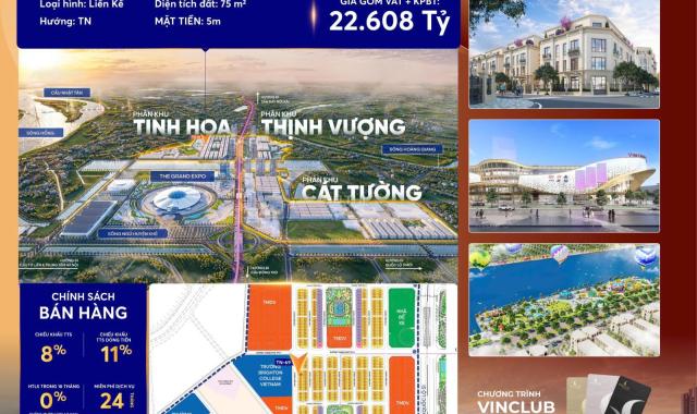 Bán nhà biệt thự, liền kề tại Dự án Vinhomes Cổ Loa, Đông Anh, Hà Nội diện tích 63m2 giá 270 Triệ